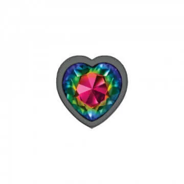 Anal Viben Cheeky Charms Heart Rainbow Medium Gunmetal Butt Plug
