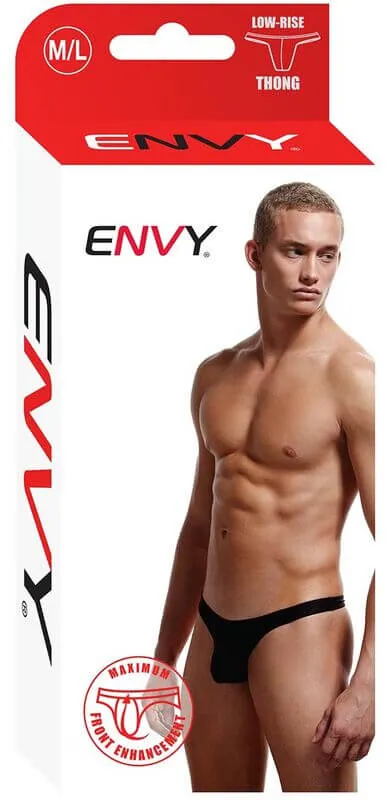 Anal XGen Products Envy Low Rise Thong Black ML Sleek and Sexy Underwear for Men