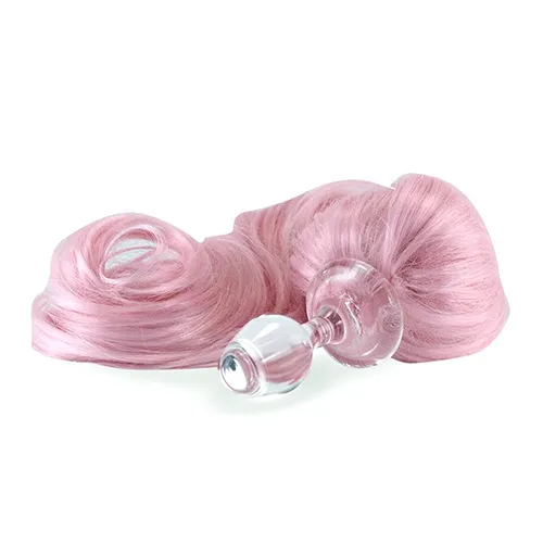 As You Like It OR Male Sex Toys Glass Plug with Removable Pony Tails