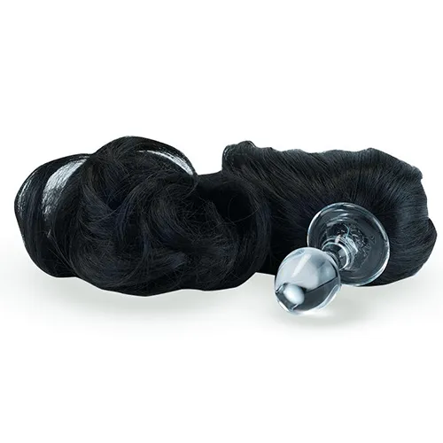 As You Like It OR Male Sex Toys Glass Plug with Removable Pony Tails