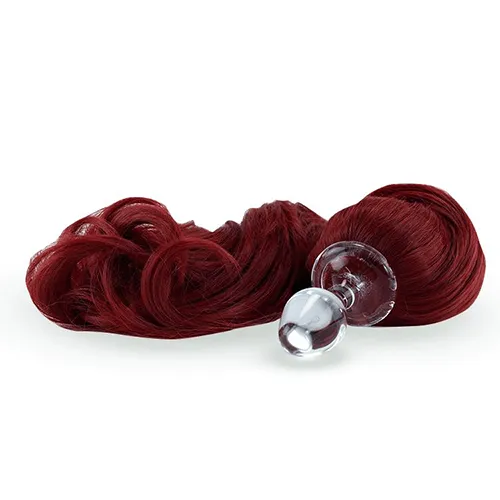 As You Like It OR Male Sex Toys Glass Plug with Removable Pony Tails