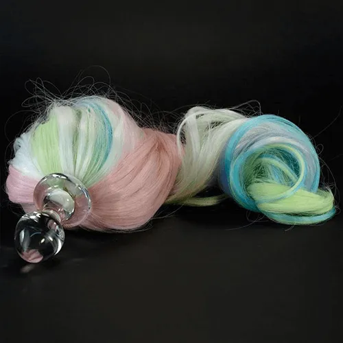As You Like It OR Male Sex Toys Glass Plug with Removable Pony Tails