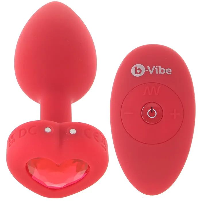 BVibe Anal Vibrating Heart Plug in Red