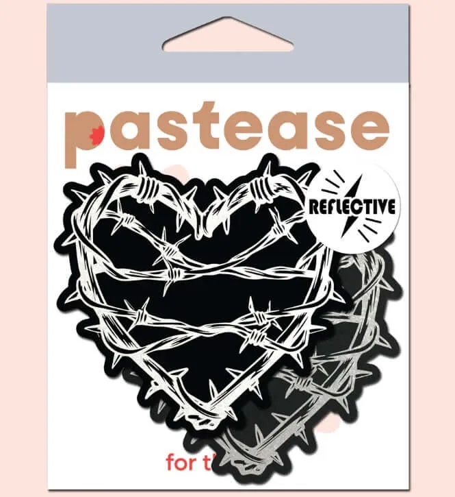 Barbed Wire Heart Pasties Reflective Nipple Covers by Pastease Pastease Female Sex Toys
