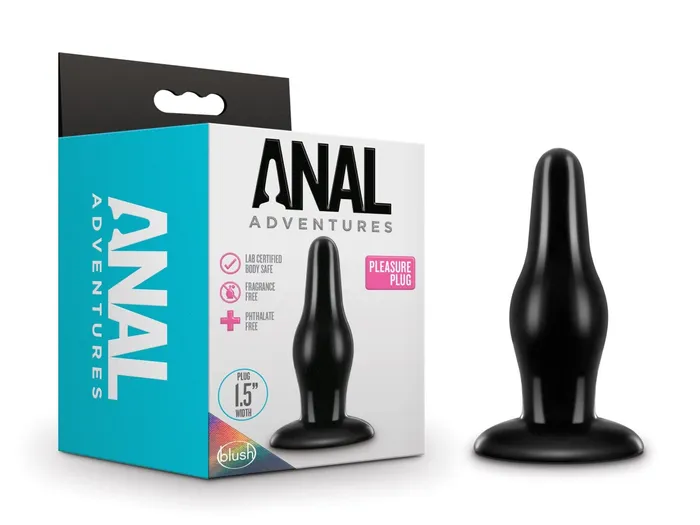 Blush Anal Adventures By Blush Pleasure Black 425Inch Anal Plug Anal