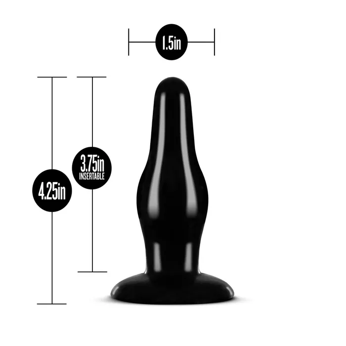 Blush Anal Adventures By Blush Pleasure Black 425Inch Anal Plug Anal