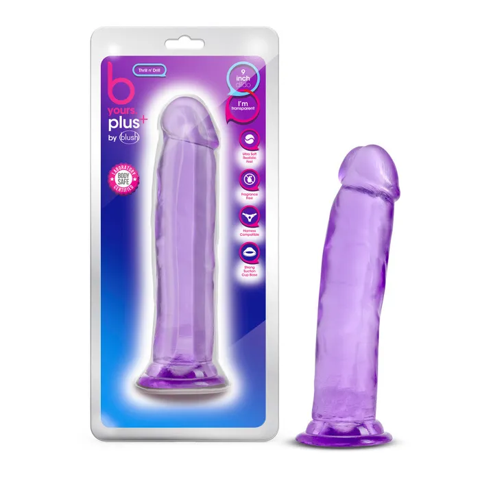 Blush Anal B Yours Plus By Blush Thrill N Drill Realistic Purple 9Inch Long Dildo With Suction Cup Base Blush Anal B Yours Plus By Blush Thrill N Drill Realistic Purple 9Inch Long Dildo With Suction Cup Base