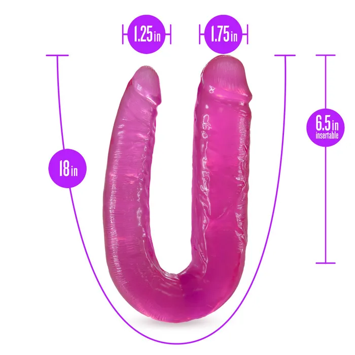 Blush Dildos B Yours By Blush UShaped Double Sided Pink 18Inch Long Double Dildo