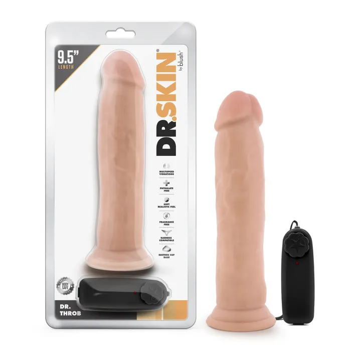 Blush Dildos Dr Skin By Blush Dr Throb Realistic Vanilla 95Inch Long Remote Control Vibrating Dildo With Suction Cup Base Blush Dildos Dr Skin By Blush Dr Throb Realistic Vanilla 95Inch Long Remote Control Vibrating Dildo With Suction Cup Base