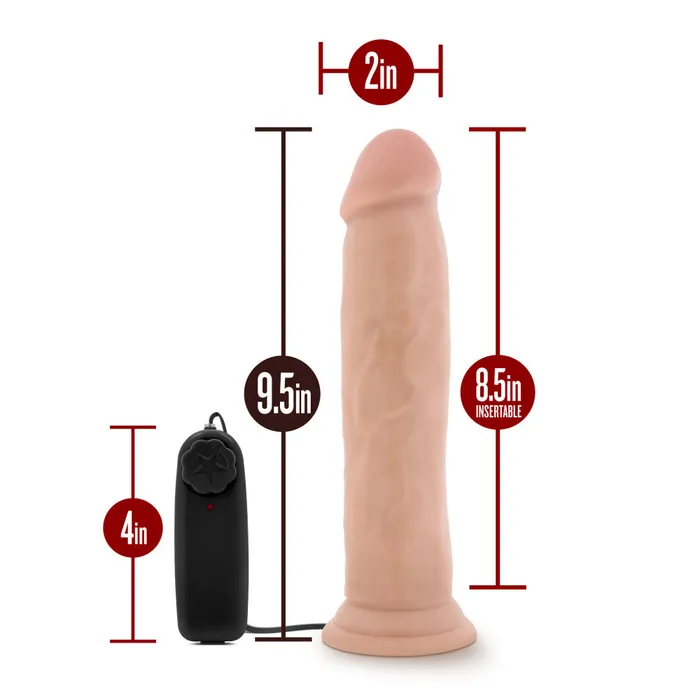 Blush Dildos Dr Skin By Blush Dr Throb Realistic Vanilla 95Inch Long Remote Control Vibrating Dildo With Suction Cup Base