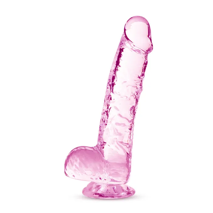 Blush Dildos Naturally Yours By Blush Realistic Rose 6Inch Long Dildo With Balls Suction Cup Base