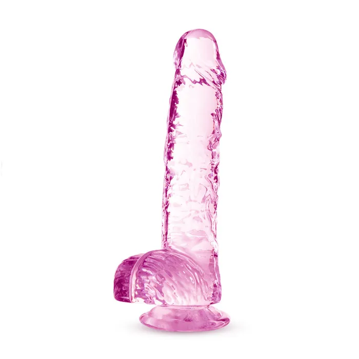 Blush Dildos Naturally Yours By Blush Realistic Rose 6Inch Long Dildo With Balls Suction Cup Base