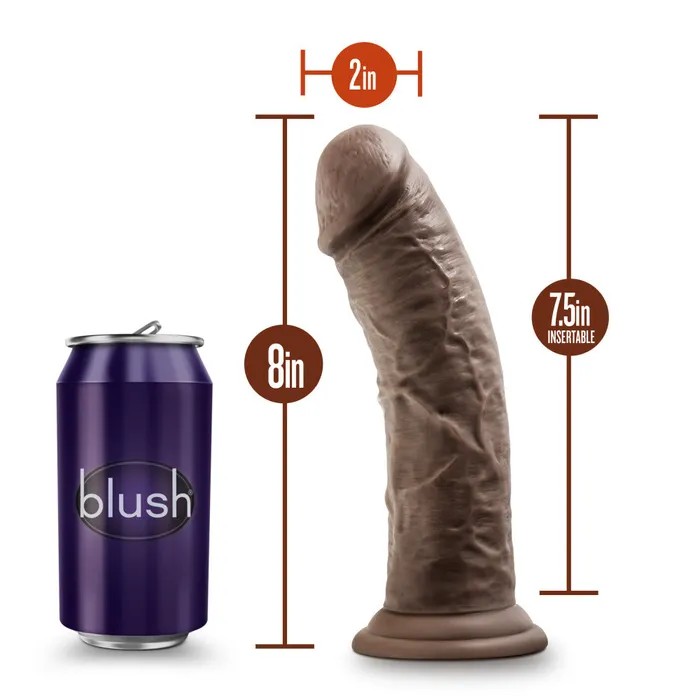 Blush Dr Skin By Blush Realistic Chocolate 8Inch Long Dildo With Suction Cup Base Dildos