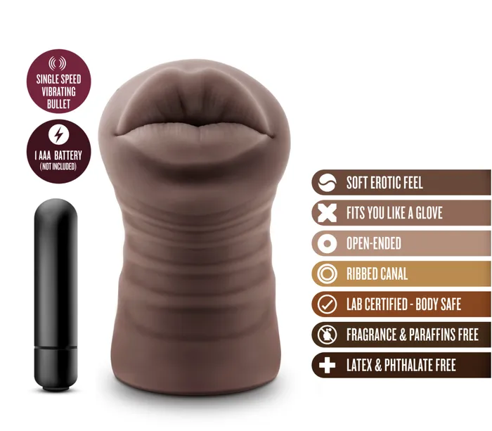 Blush Male Sex Toys Hot Chocolate By Blush Renee Realistic Chocolate Vibrating Body Part Mouth Masturbator