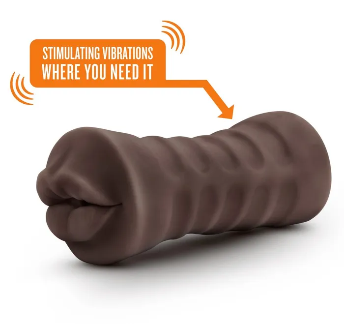 Blush Male Sex Toys Hot Chocolate By Blush Renee Realistic Chocolate Vibrating Body Part Mouth Masturbator