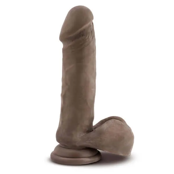 Blush Novelties Female Sex Toys Au Naturel 8 Sensa Feel Chocolate Brown Dildo Realistic Dual Density with Poseable Spine