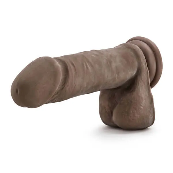 Blush Novelties Female Sex Toys Au Naturel 8 Sensa Feel Chocolate Brown Dildo Realistic Dual Density with Poseable Spine