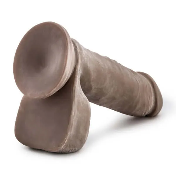 Blush Novelties Female Sex Toys Au Naturel 8 Sensa Feel Chocolate Brown Dildo Realistic Dual Density with Poseable Spine