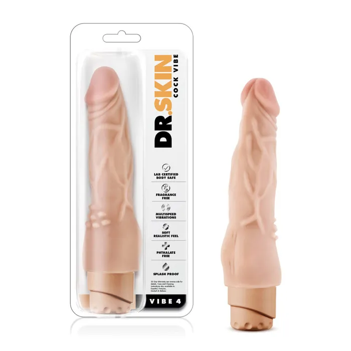 Blush Vibrators Dr Skin By Blush Cock Vibe 4 Realistic Beige 8Inch Long Vibrating Dildo Blush Vibrators Dr Skin By Blush Cock Vibe 4 Realistic Beige 8Inch Long Vibrating Dildo