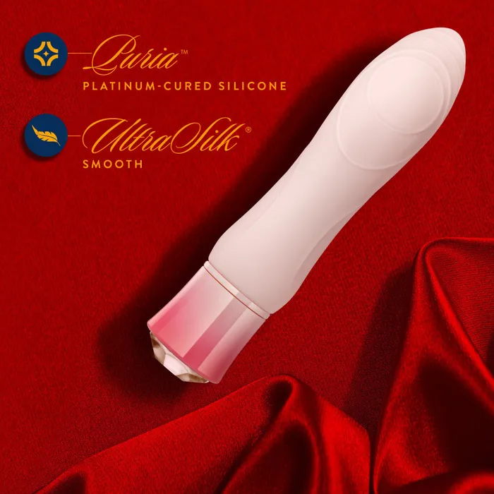 Blush Vibrators Oh My Gem By Blush Elegant 55 Inch Warming G Spot Stimulation Vibrator in Morganite with Powerful RumboTech Technology