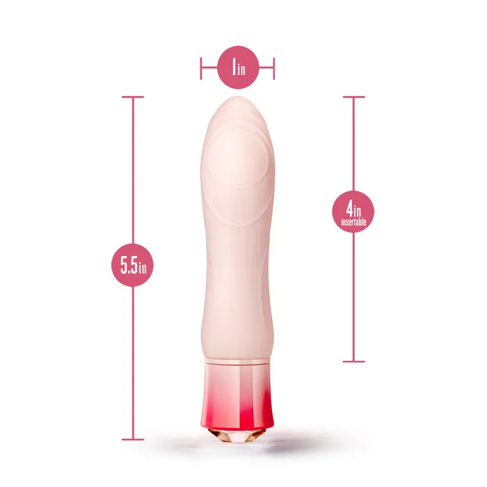 Blush Vibrators Oh My Gem By Blush Elegant 55 Inch Warming G Spot Stimulation Vibrator in Morganite with Powerful RumboTech Technology