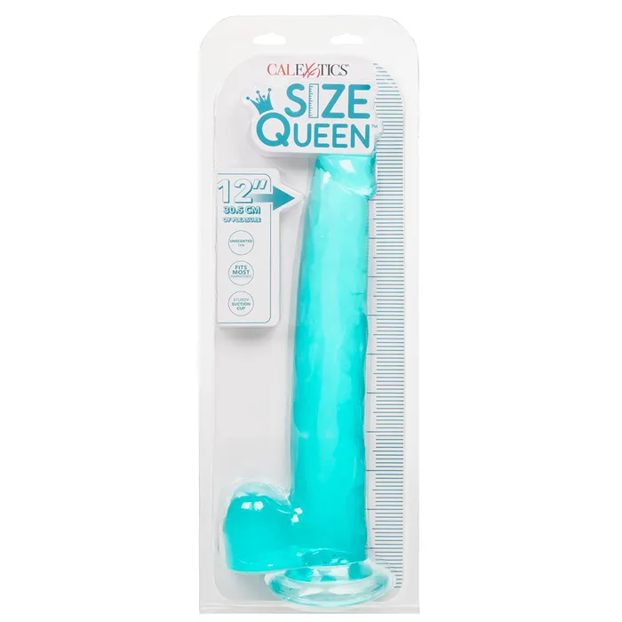 CalExotics Dildos Size Queen 12 Inch Jelly Dildo in Blue CalExotics Dildos Size Queen 12 Inch Jelly Dildo in Blue