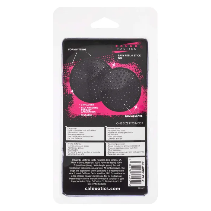 California Exotic Novelties Anal Radiance Round Gem Pasties Black