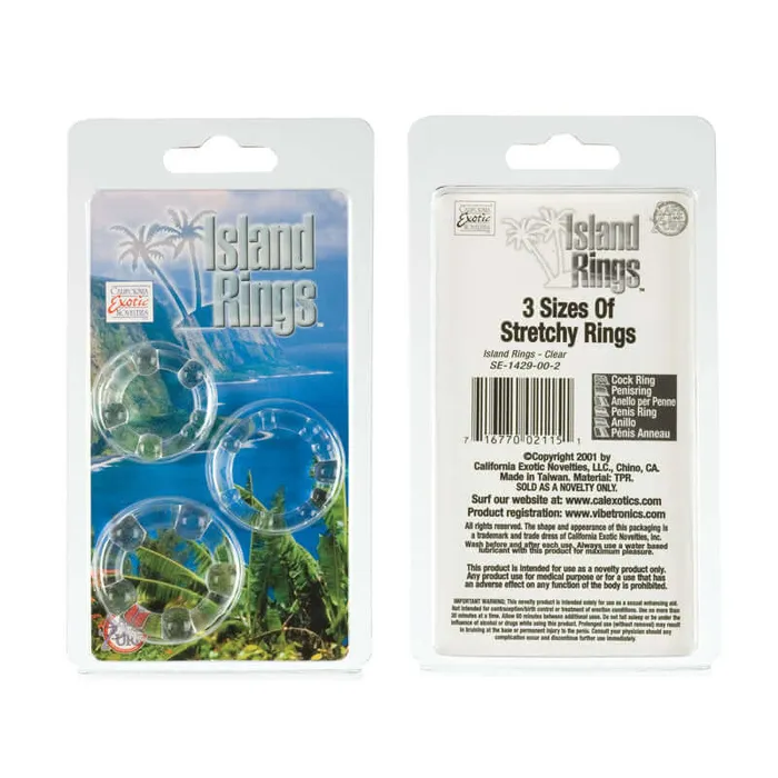 California Exotic Novelties Island Rings Clear Dildos
