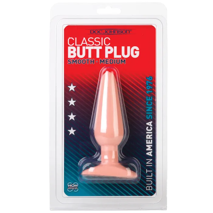 Classic Butt Plug MediumWhite DOC JOHNSON Male Sex Toys