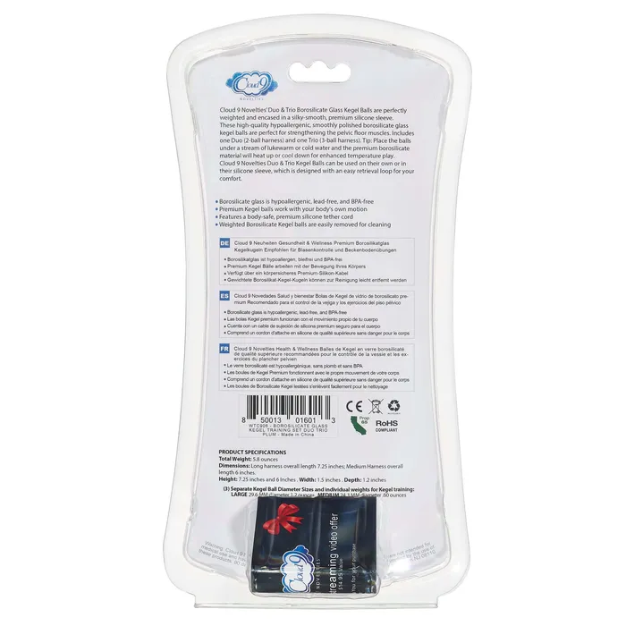 Cloud 9 Novelties Duo and Trio Borosilicate Glass Kegel Balls Cloud 9 Novelties Dildos