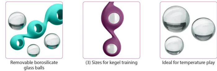 Cloud 9 Novelties Duo and Trio Borosilicate Glass Kegel Balls Cloud 9 Novelties Dildos
