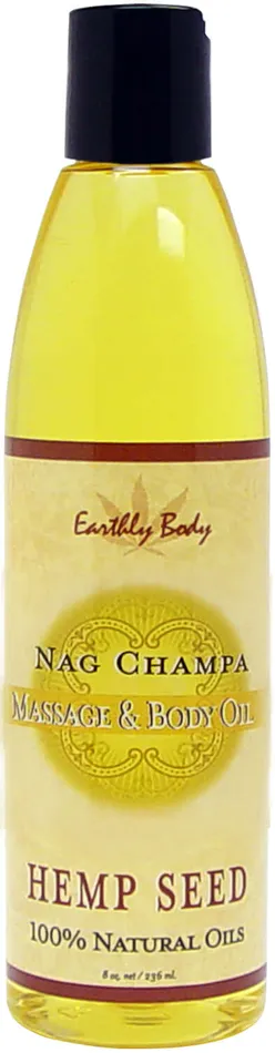 Couples Earthly Body Earthly Body Massage Oil Nag Champa 8oz 100 Natural Hemp SkinNourishing Oils