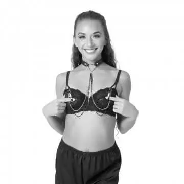 Couples Sport Sheets Sex and Mischief Toys Amor Collar with Nipple Jewelry