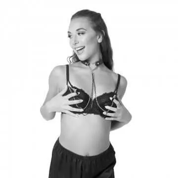 Couples Sport Sheets Sex and Mischief Toys Amor Collar with Nipple Jewelry