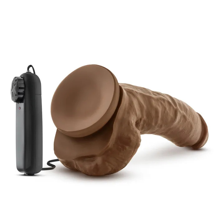 Coverboy By Blush The Boxer Realistic Mocha 9Inch Long Remote Control Vibrating Dildo With Suction Cup Base Blush Female Sex Toys