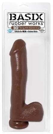 Dildos Pipedream Products Basix Rubber Works 10 Ballsy Brown Dong