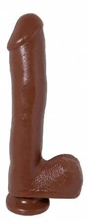 Dildos Pipedream Products Basix Rubber Works 10 Ballsy Brown Dong