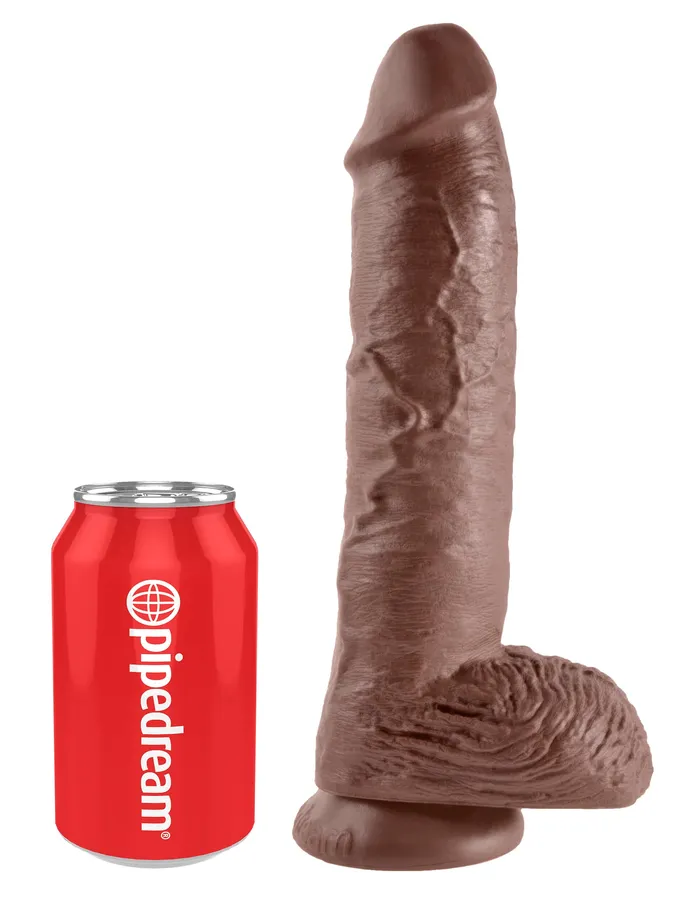 Dildos Pipedream Products Experience Royalty with the King Cock 10Inch Brown Dildo The Real Deal RD