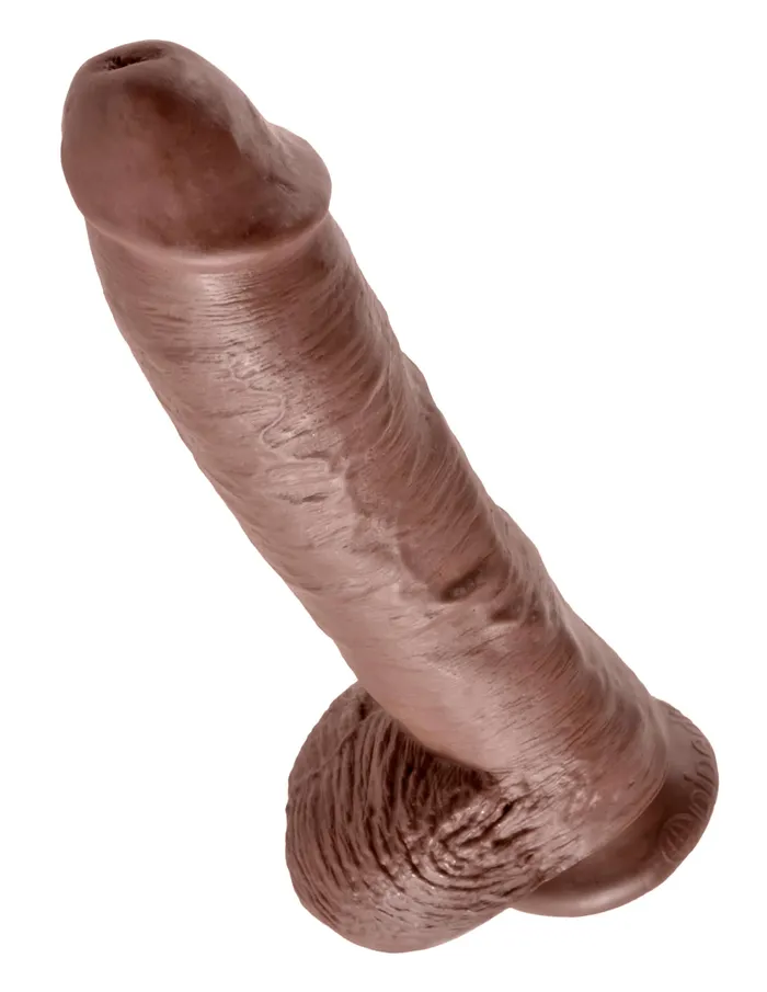Dildos Pipedream Products Experience Royalty with the King Cock 10Inch Brown Dildo The Real Deal RD