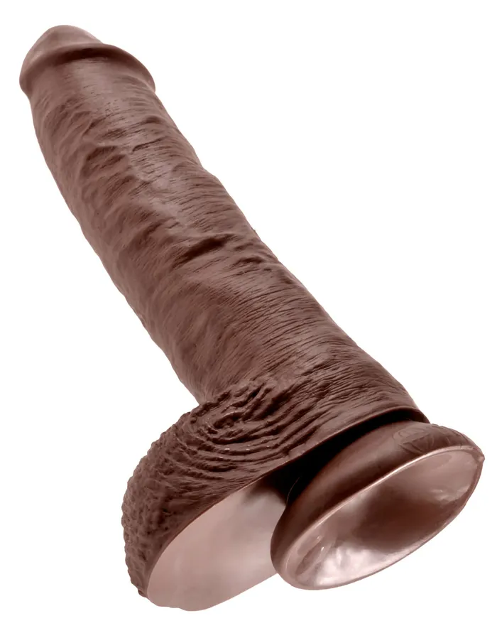 Dildos Pipedream Products Experience Royalty with the King Cock 10Inch Brown Dildo The Real Deal RD