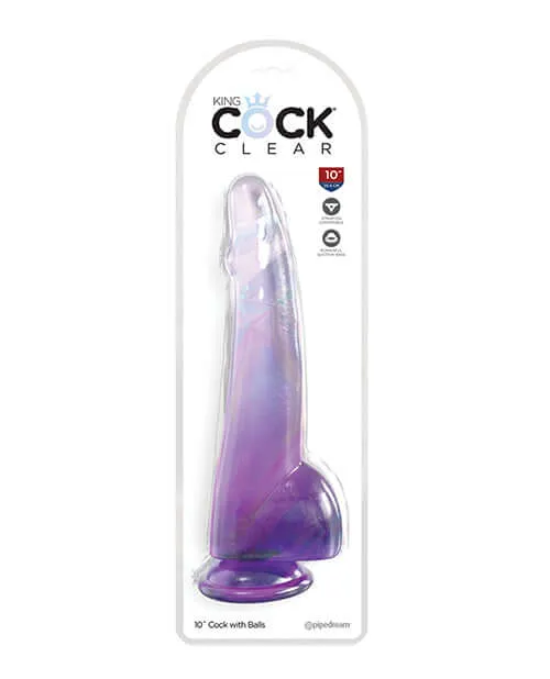 Dildos Pipedream Products King Cock Clear Cock 10inch Dildo with Balls in Purple by Pipedream Products Dildos Pipedream Products King Cock Clear Cock 10inch Dildo with Balls in Purple by Pipedream Products