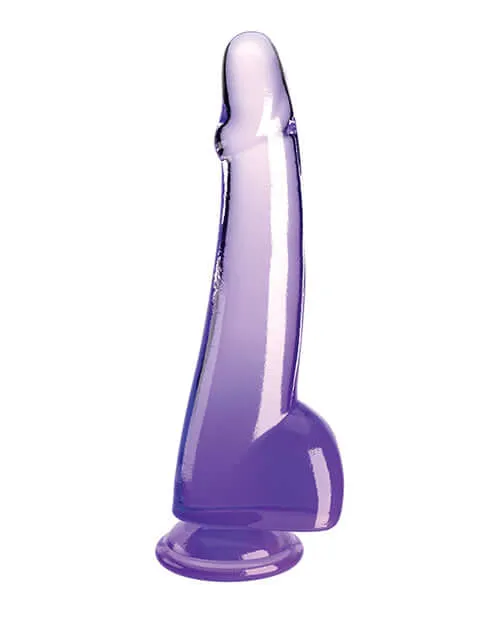 Dildos Pipedream Products King Cock Clear Cock 10inch Dildo with Balls in Purple by Pipedream Products