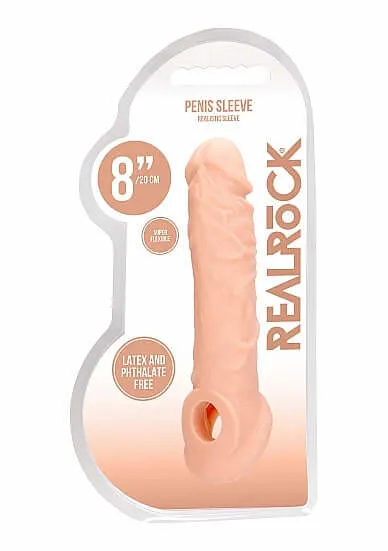 Dildos SHOTS AMERICA Realrock 8 Inch Penis Sleeve Flesh Light Skin Tone Realistic and BodySafe Dildos SHOTS AMERICA Realrock 8 Inch Penis Sleeve Flesh Light Skin Tone Realistic and BodySafe