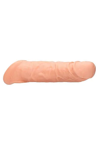 Dildos SHOTS AMERICA Realrock 8 Inch Penis Sleeve Flesh Light Skin Tone Realistic and BodySafe