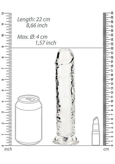 Dildos SHOTS AMERICA Realrock Clear Realistic Dildo 8 inches Experience Crystal Clear Pleasure