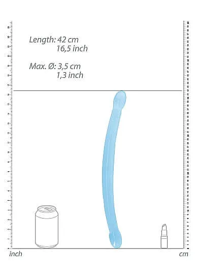 Dildos SHOTS AMERICA Realrock NonRealistic Double Dong 17 inches in total length Blue