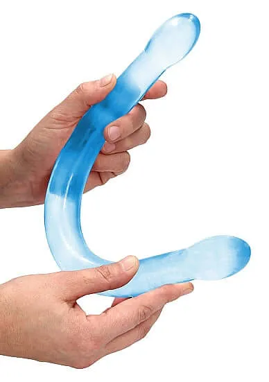 Dildos SHOTS AMERICA Realrock NonRealistic Double Dong 17 inches in total length Blue