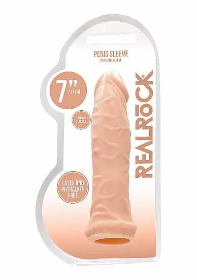 Dildos SHOTS AMERICA Realrock Penis Sleeve 6 inches Flesh Light Skin Tone