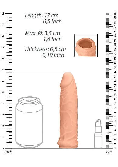 Dildos SHOTS AMERICA Realrock Penis Sleeve 6 inches Flesh Light Skin Tone