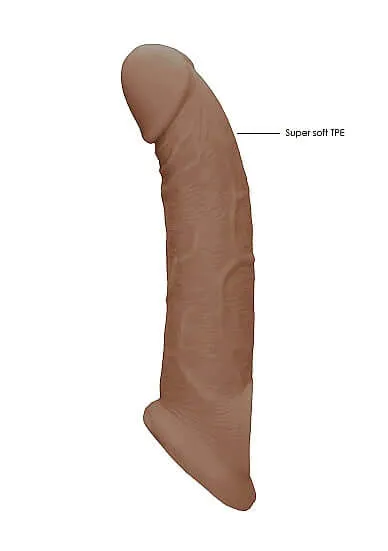 Dildos SHOTS AMERICA Realrock Penis Sleeve 9 Inches Experience the Ultimate Sensation with Shots Toys Medium Skin Tone Dong
